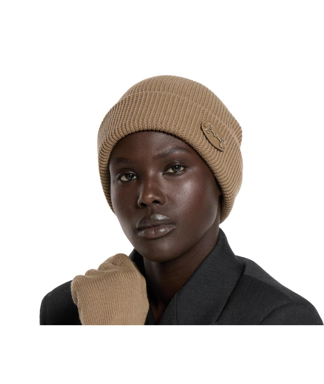 GUCCI Бежевая шерстяная шапка, фото 3