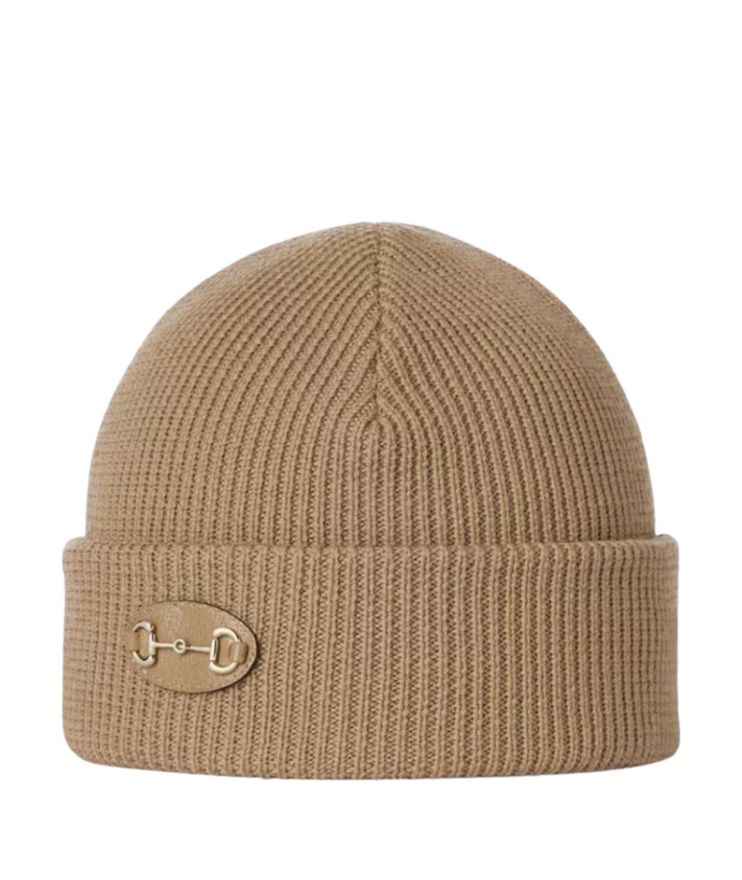 GUCCI Бежевая шерстяная шапка, фото 1