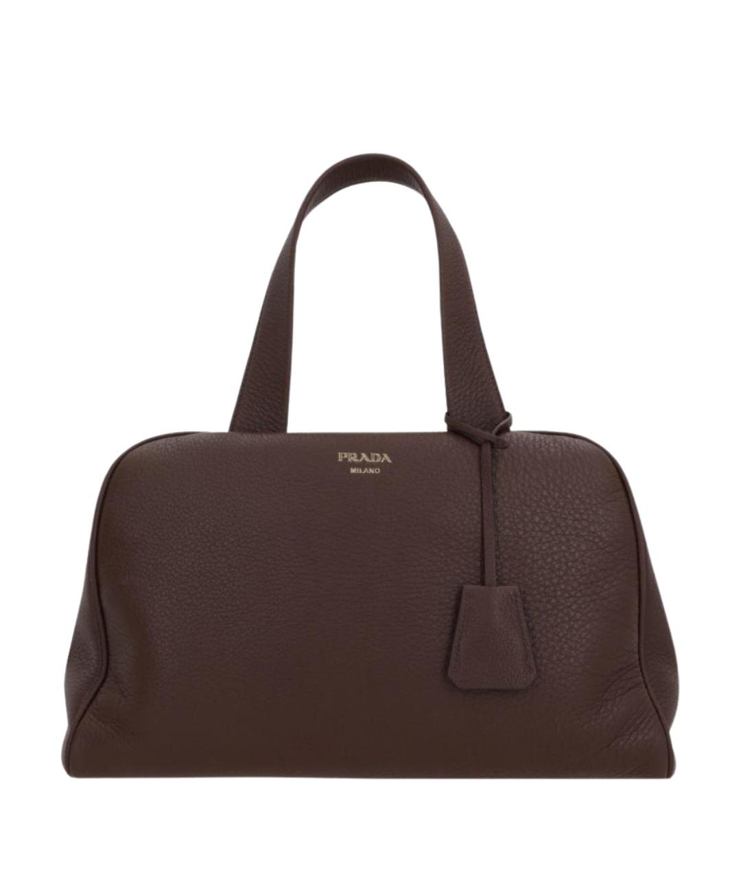 PRADA Бордовая кожаная сумка тоут, фото 1