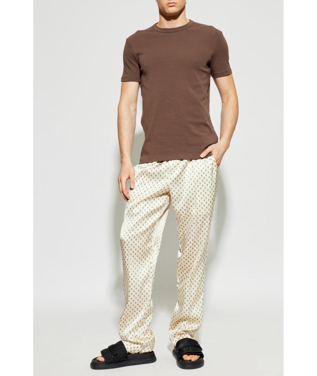 TOM FORD Коричневая хлопко-эластановая футболка, фото 2