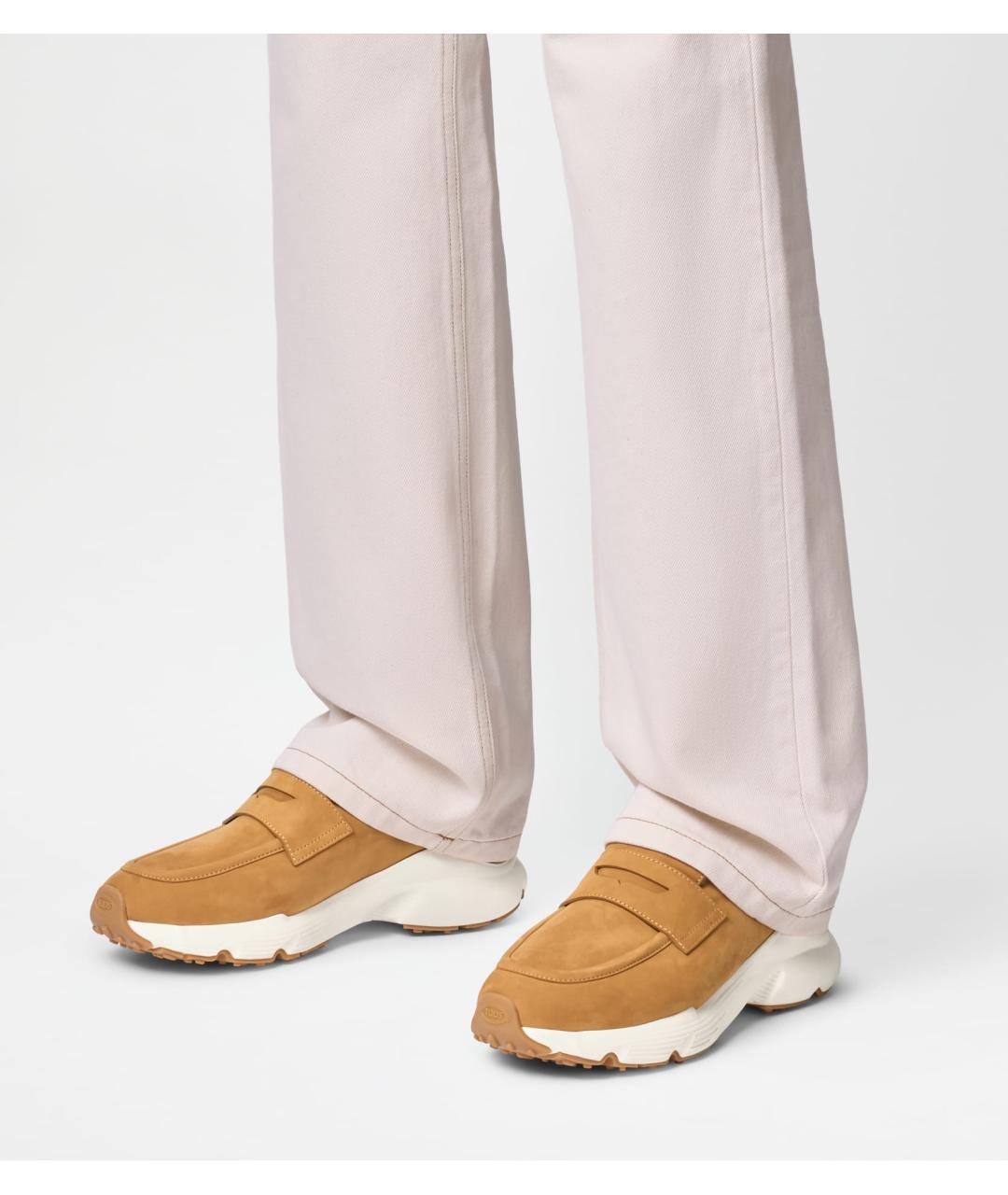 TOD'S Бежевые замшевые лоферы, фото 6