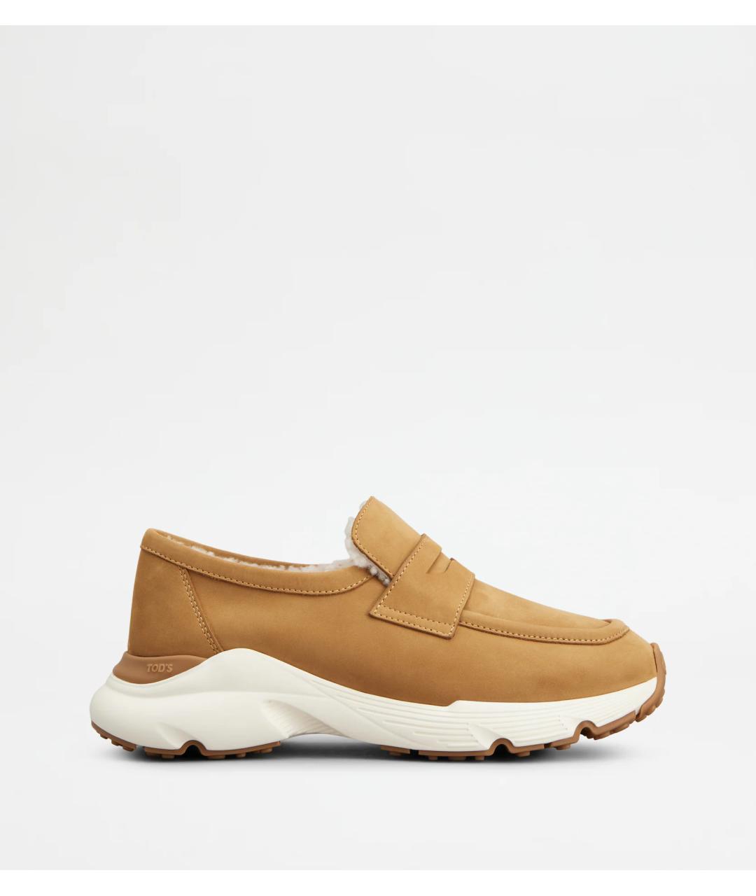 TOD'S Бежевые замшевые лоферы, фото 7