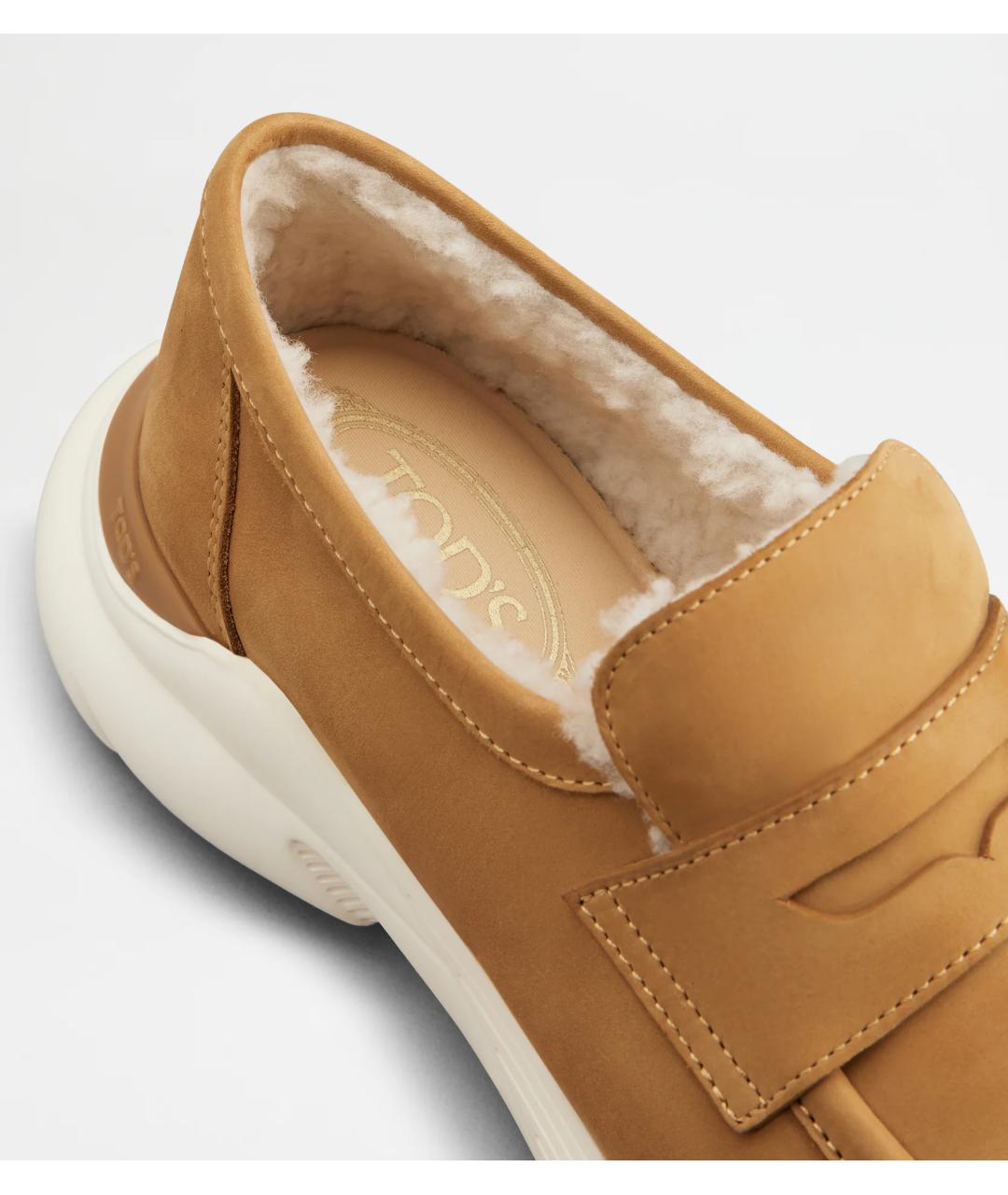 TOD'S Бежевые замшевые лоферы, фото 5