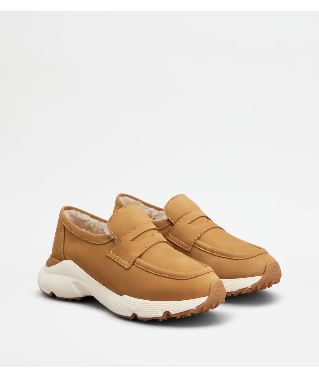 TOD'S Бежевые замшевые лоферы, фото 2