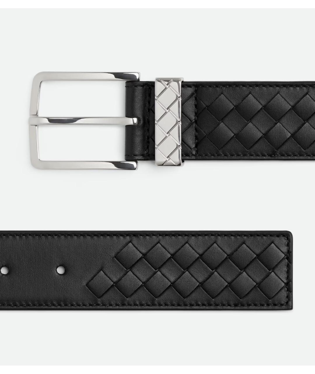 BOTTEGA VENETA Черный кожаный ремень, фото 4