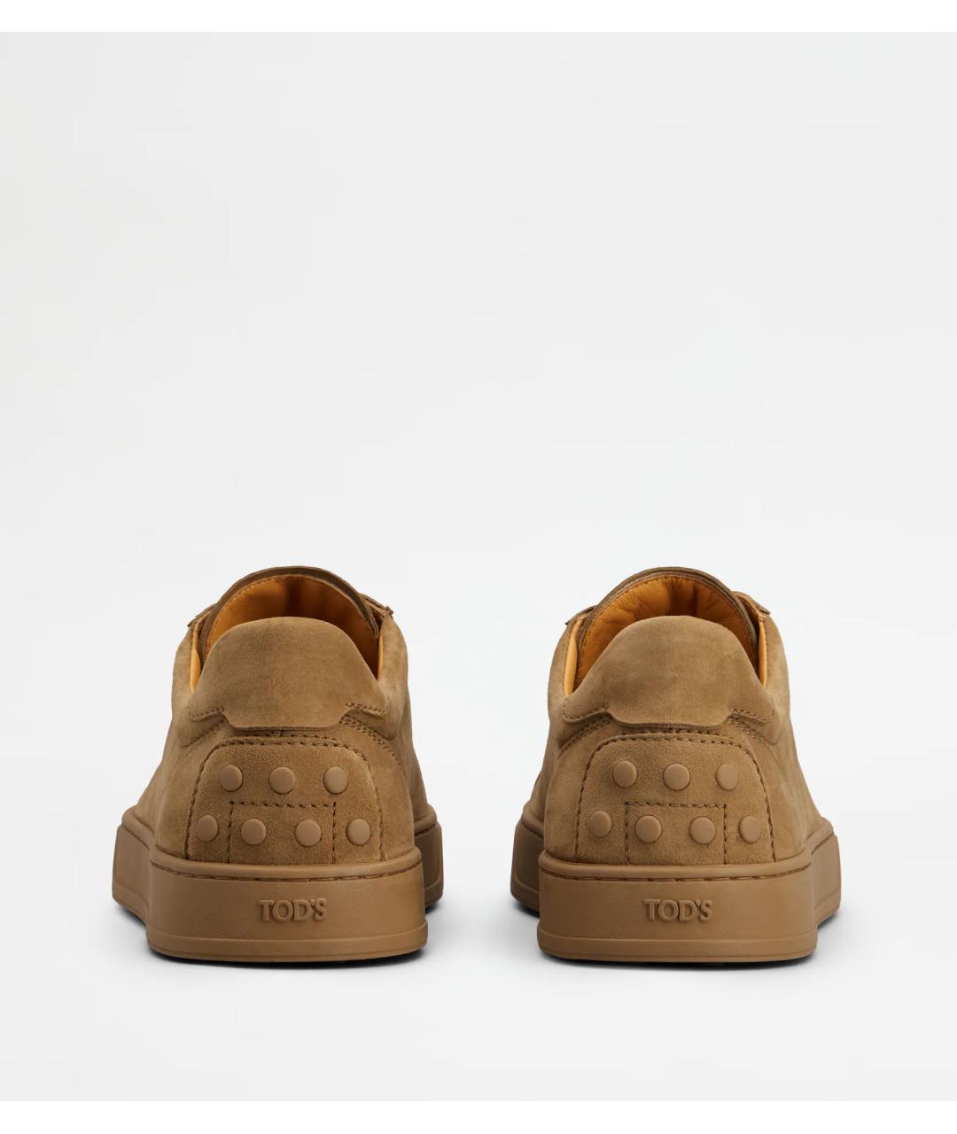 TOD'S Бежевые замшевые низкие кроссовки / кеды, фото 3