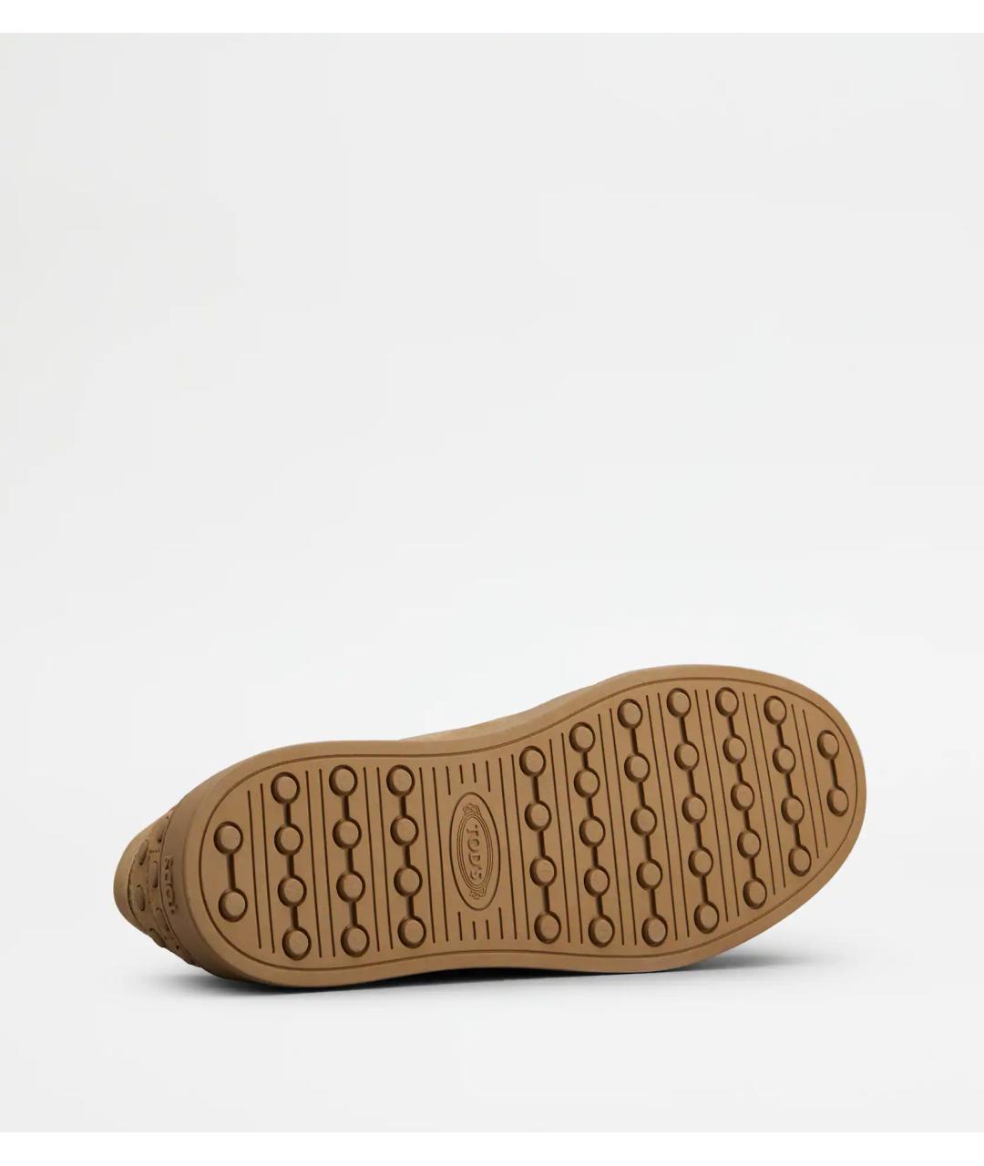 TOD'S Бежевые замшевые низкие кроссовки / кеды, фото 4