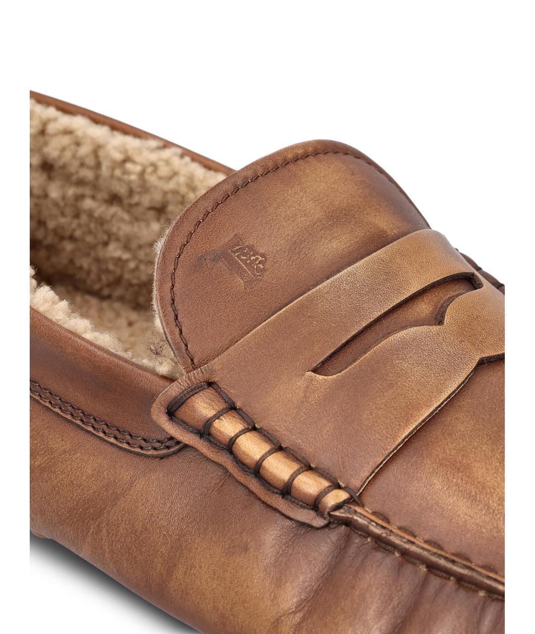 TOD'S Коричневые кожаные мокасины, фото 3