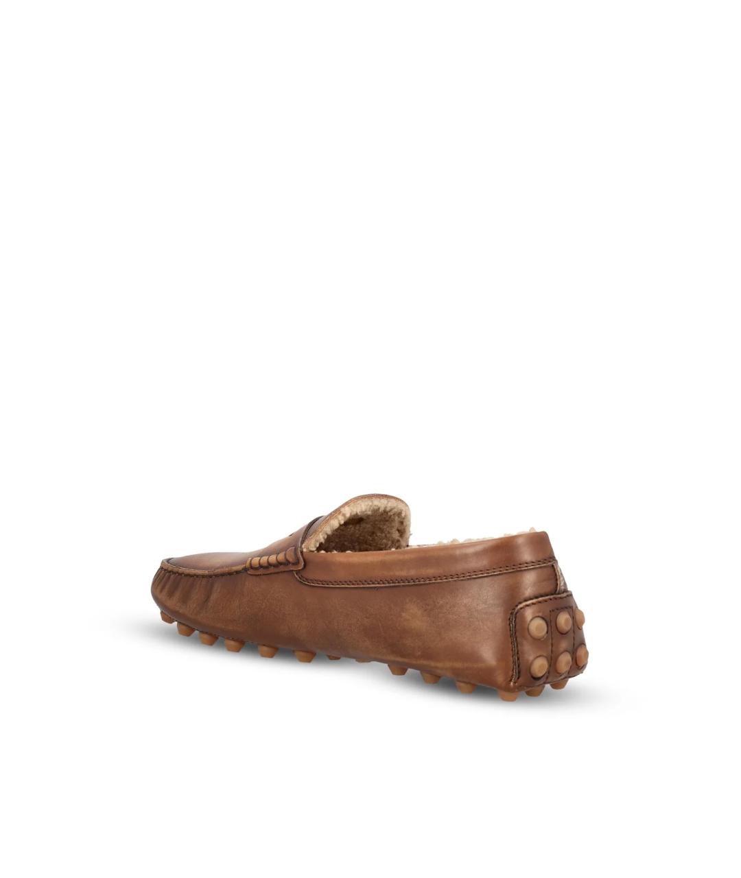 TOD'S Коричневые кожаные мокасины, фото 4