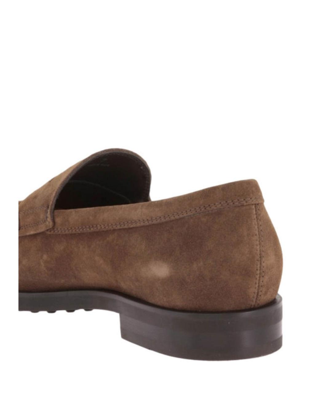 TOD'S Коричневые замшевые лоферы, фото 4