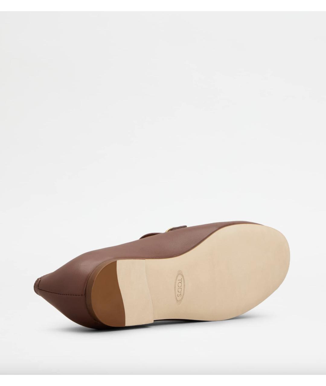 TOD'S Бордовые кожаные лоферы, фото 4