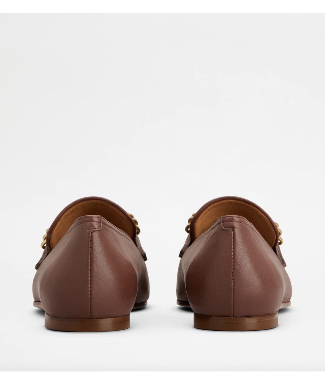 TOD'S Бордовые кожаные лоферы, фото 3