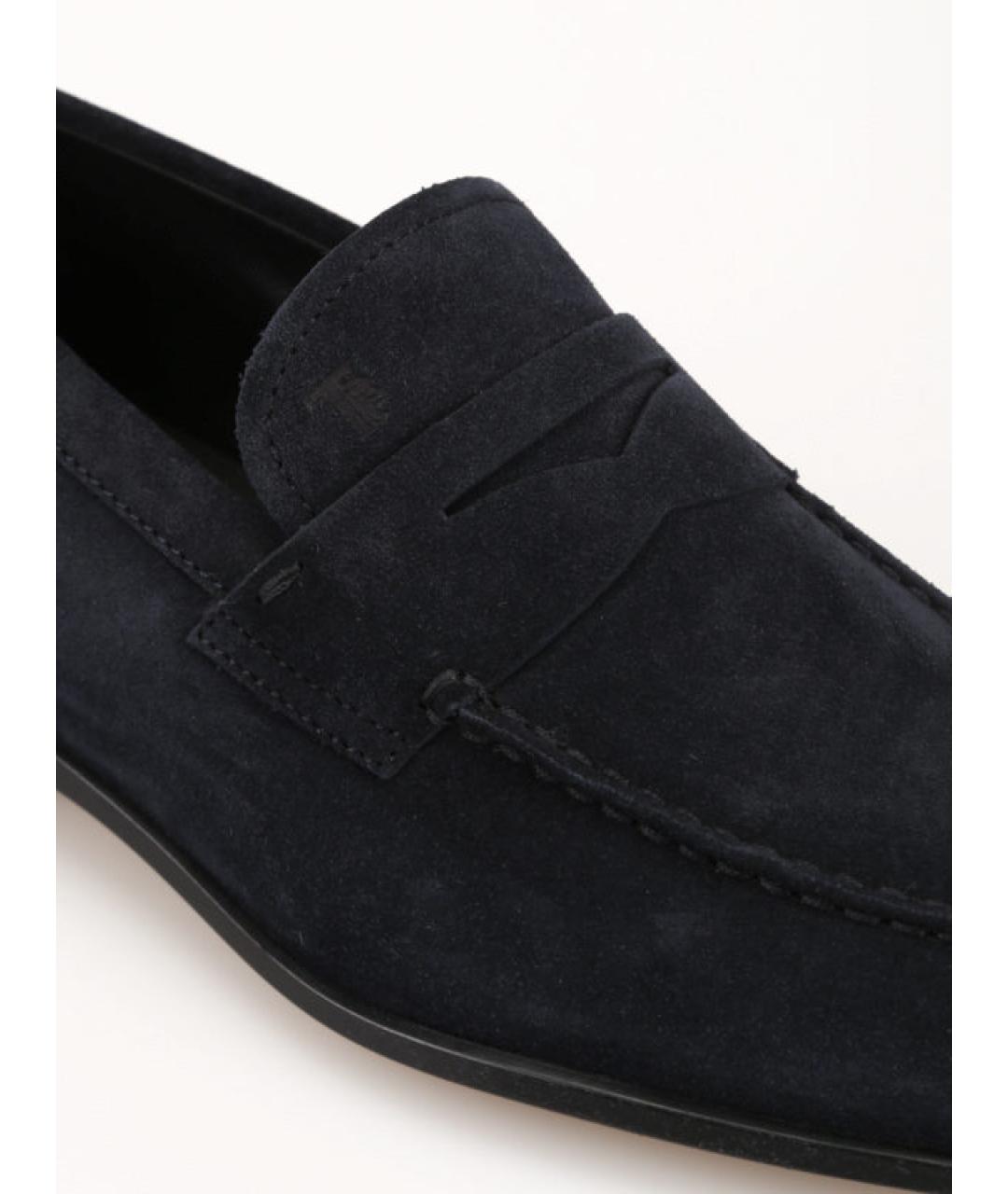TOD'S Темно-синие замшевые лоферы, фото 4