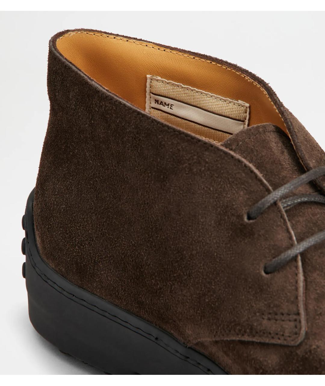 TOD'S Коричневые замшевые низкие ботинки, фото 4