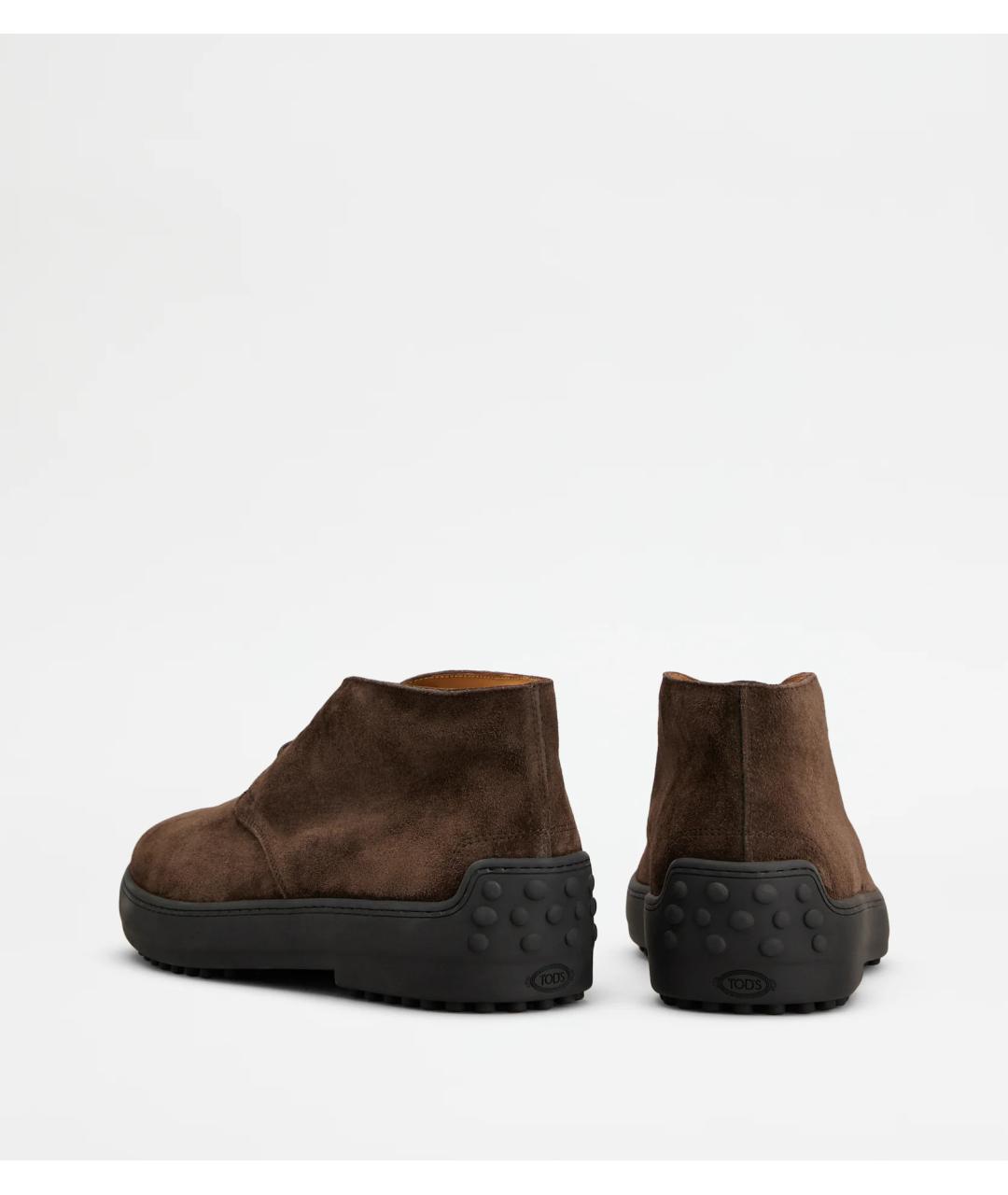 TOD'S Коричневые замшевые низкие ботинки, фото 3