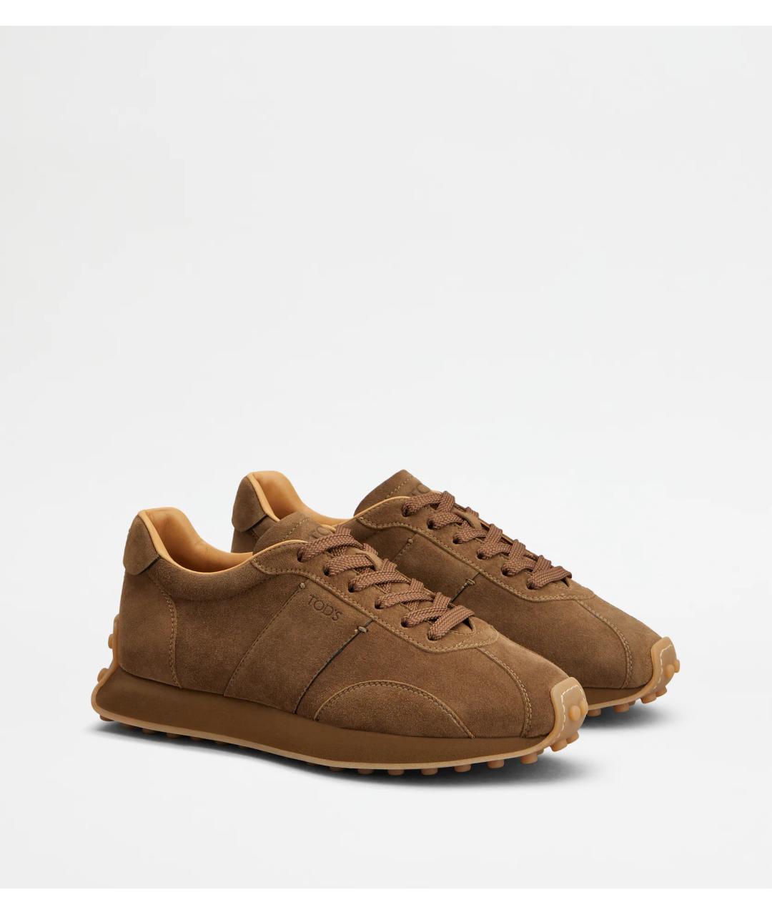 TOD'S Коричневые замшевые кроссовки, фото 2