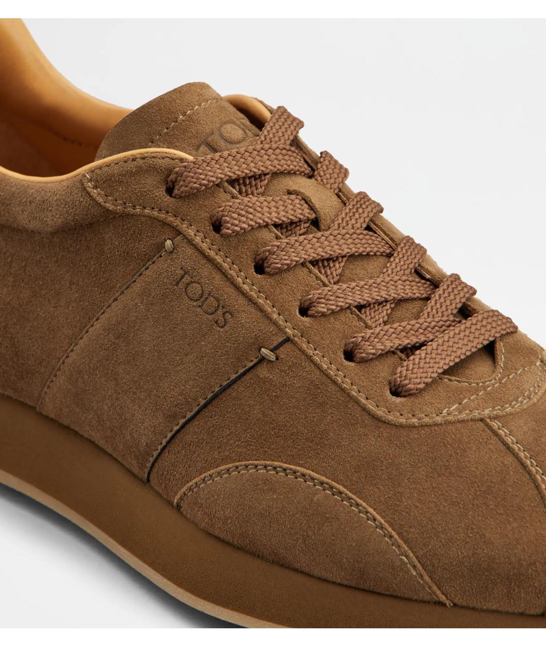 TOD'S Коричневые замшевые кроссовки, фото 5