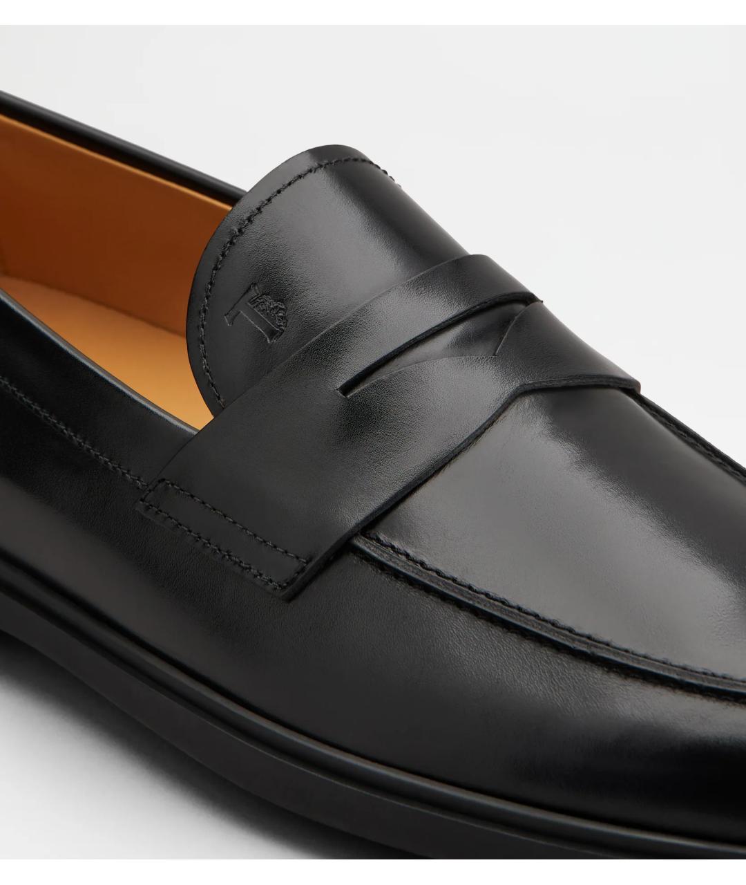 TOD'S Черные кожаные лоферы, фото 5