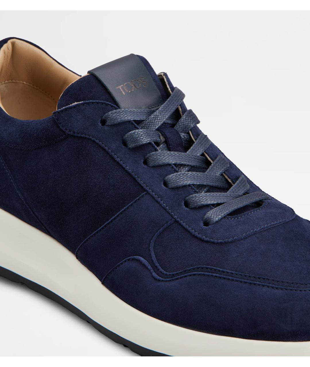 TOD'S Синие замшевые низкие ботинки, фото 5