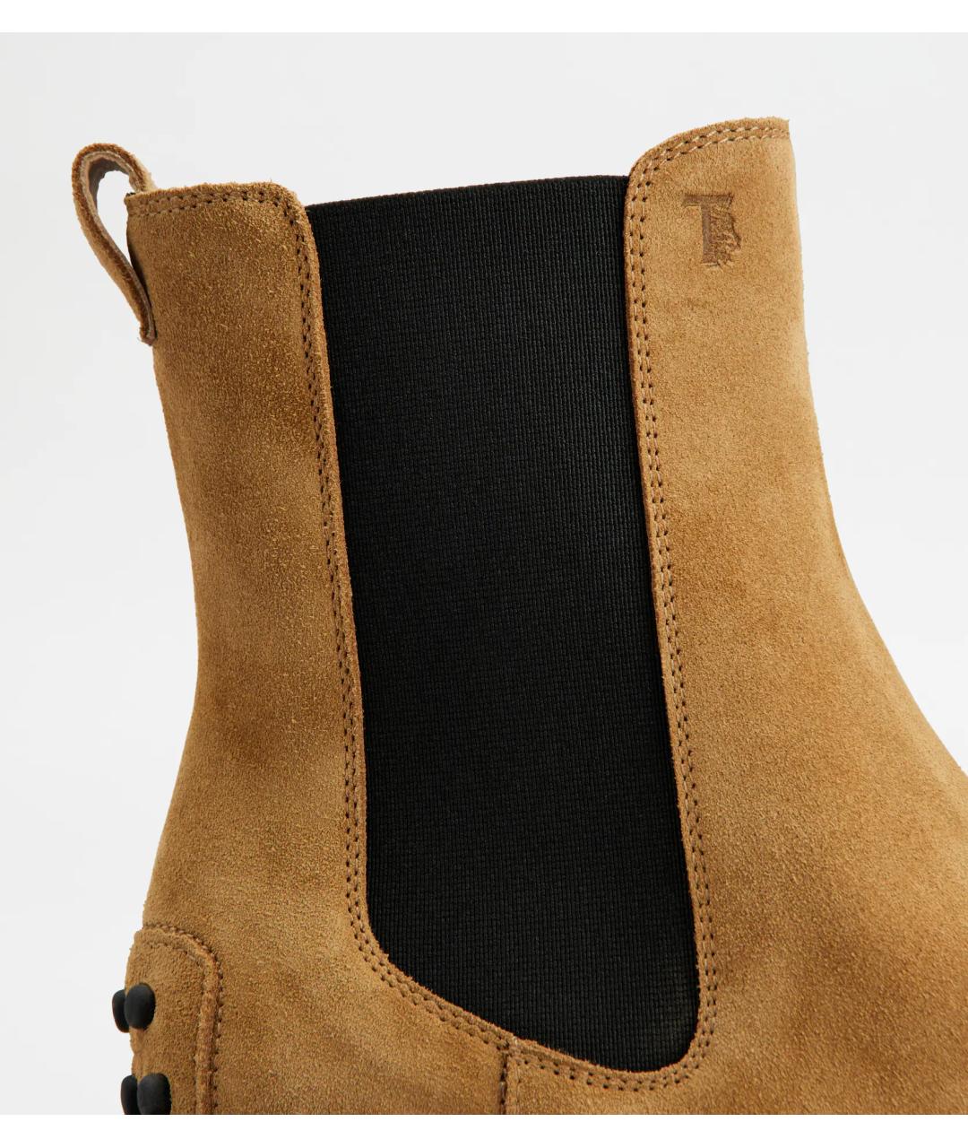 TOD'S Бежевые замшевые ботинки, фото 5