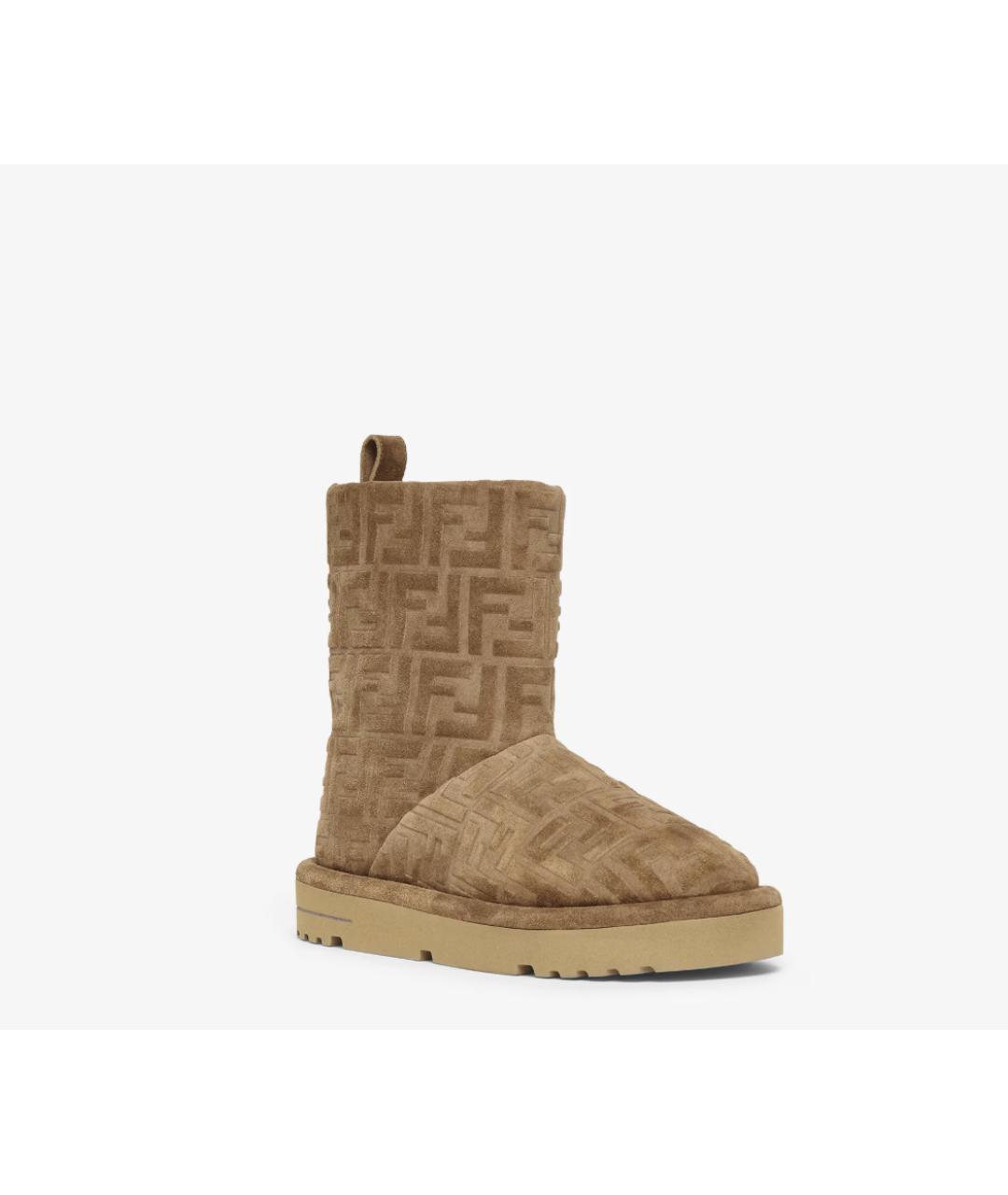 FENDI Коричневые замшевые сапоги, фото 2