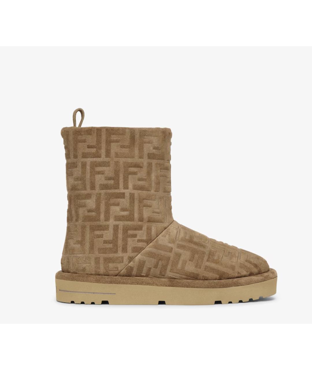 FENDI Коричневые замшевые сапоги, фото 5