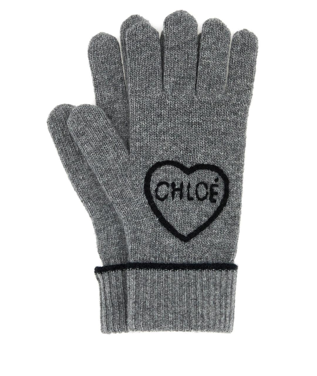 CHLOE Серые перчатки, фото 2