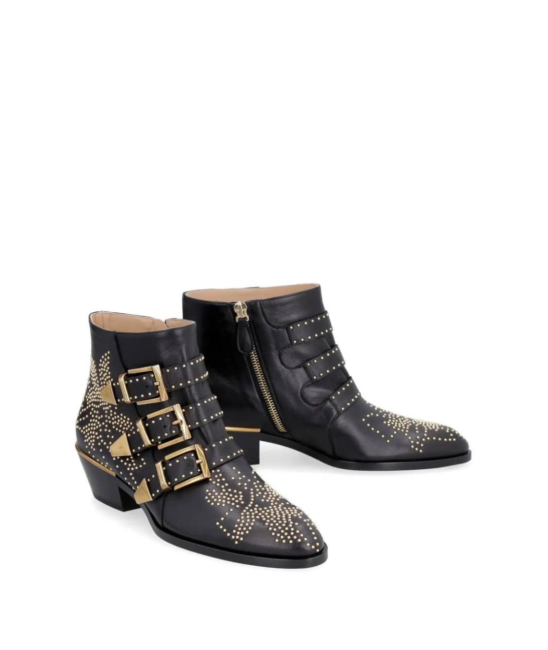 CHLOE Черные кожаные ботильоны, фото 2