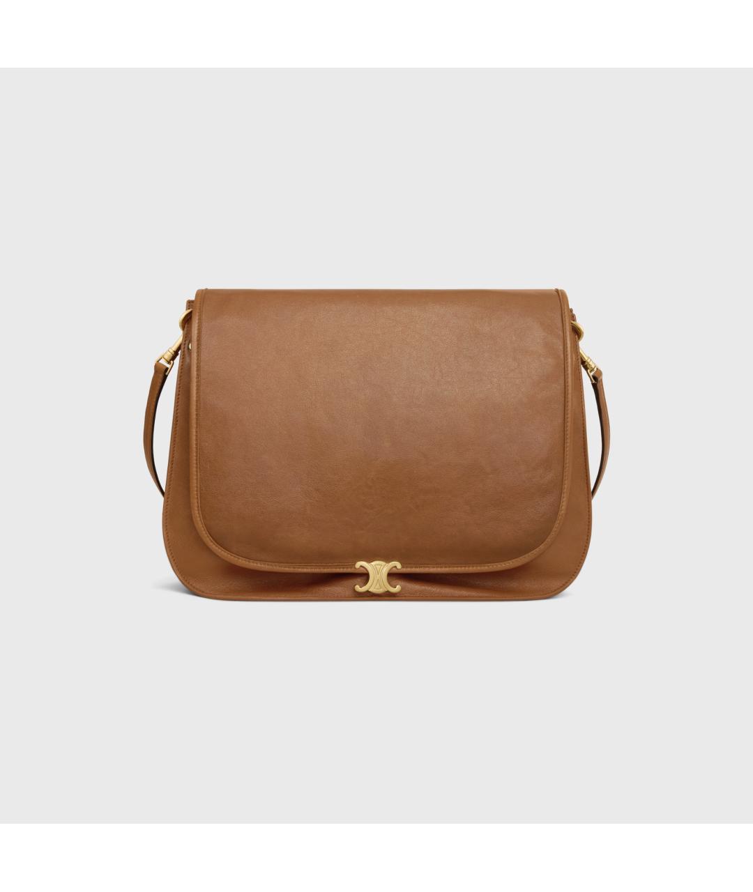 CELINE Коричневая кожаная сумка через плечо, фото 7