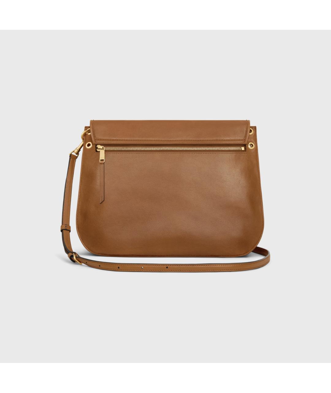 CELINE Коричневая кожаная сумка через плечо, фото 3