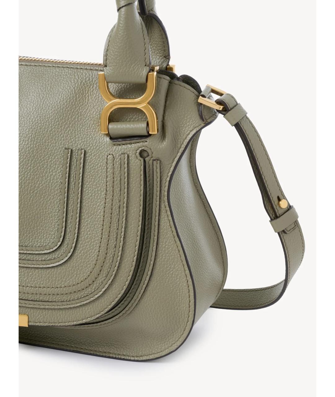 CHLOE Зеленая кожаная сумка с короткими ручками, фото 3