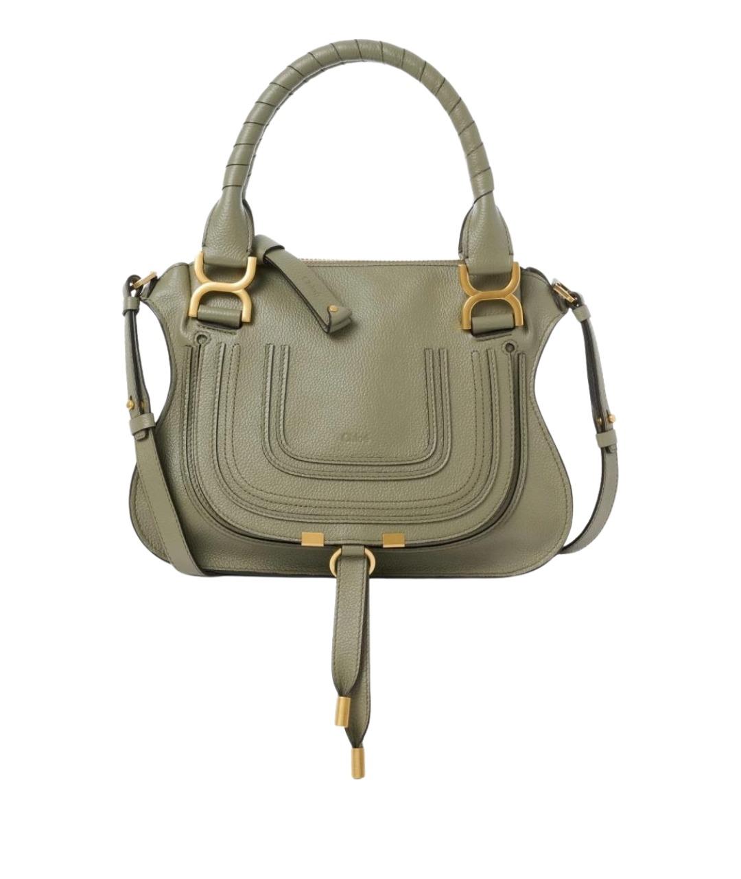 CHLOE Зеленая кожаная сумка с короткими ручками, фото 1