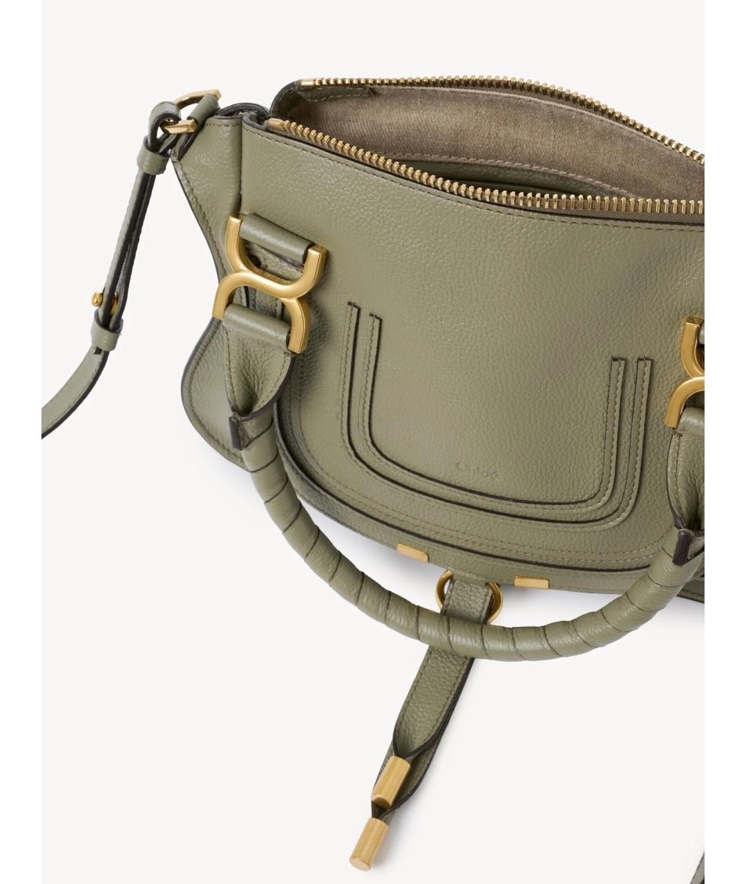 CHLOE Зеленая кожаная сумка с короткими ручками, фото 5