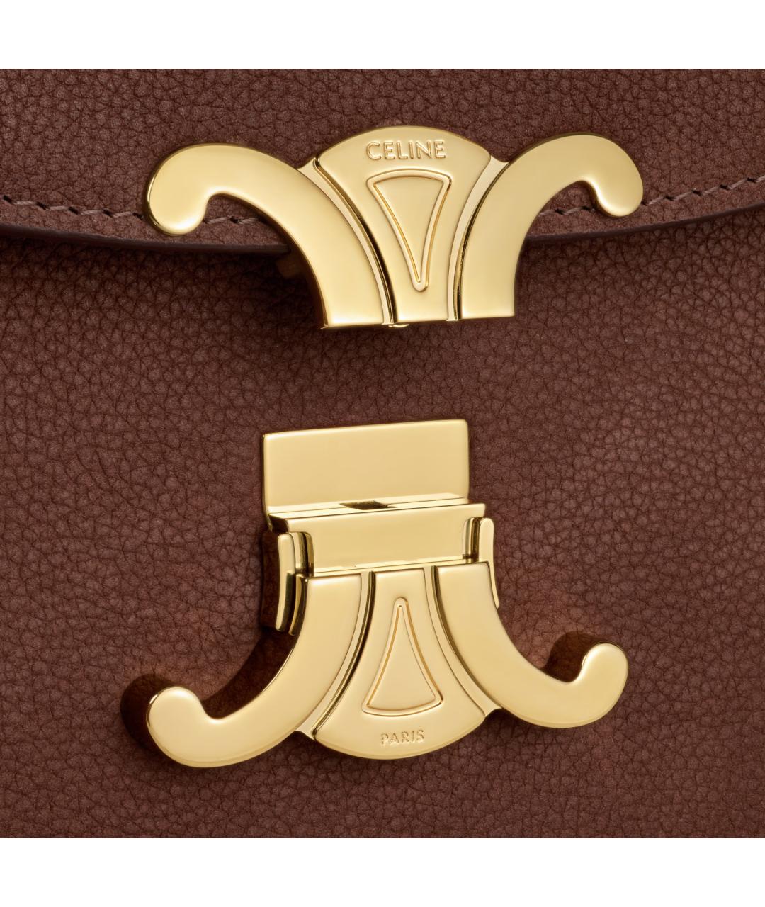 CELINE Коричневая кожаная сумка тоут, фото 5