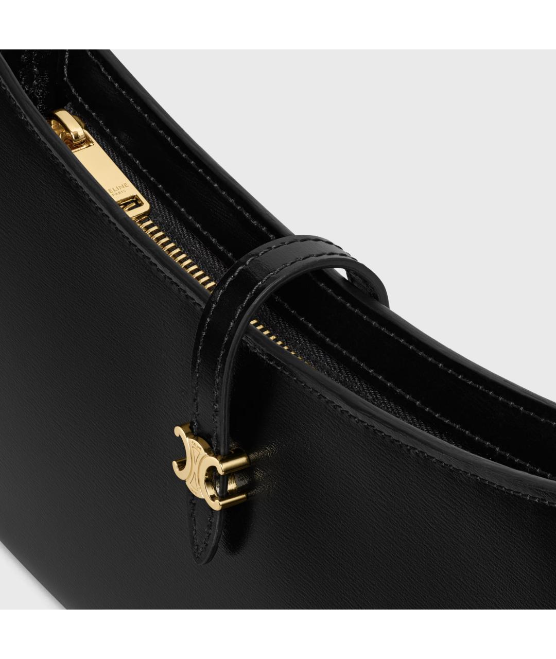 CELINE Черная кожаная сумка через плечо, фото 5