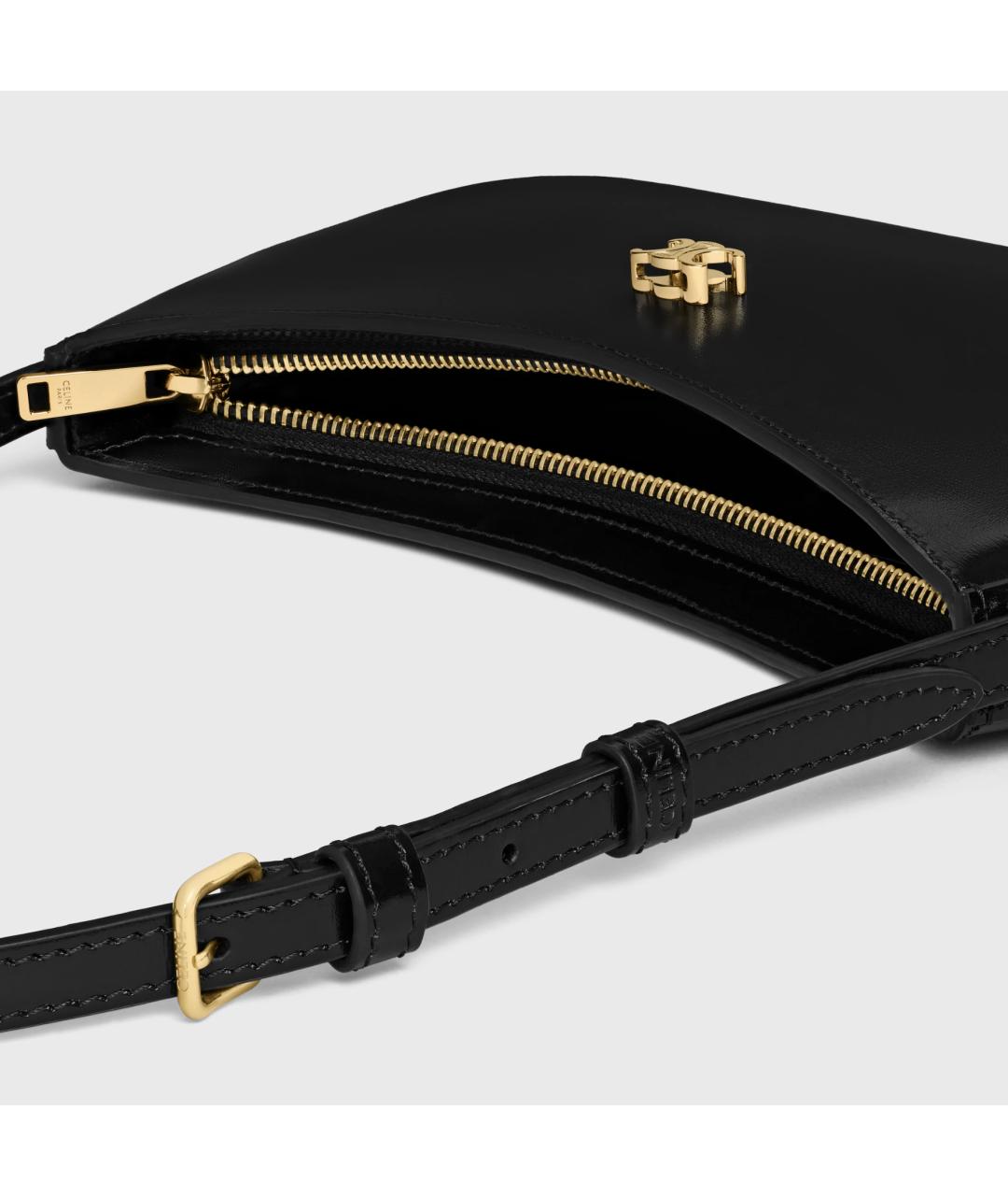 CELINE Черная кожаная сумка через плечо, фото 4