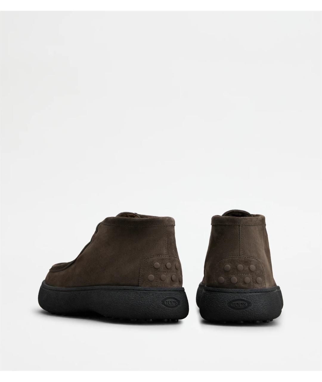 TOD'S Коричневые замшевые низкие ботинки, фото 3
