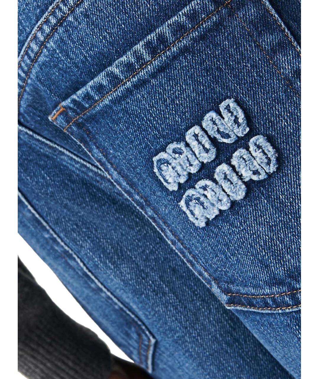 MIU MIU Синие хлопковые прямые джинсы, фото 5