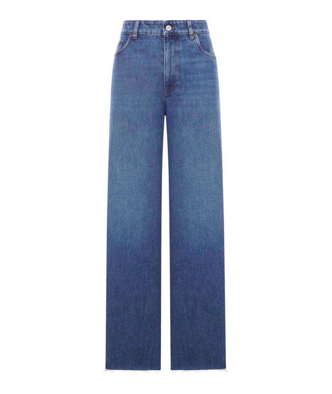 MIU MIU Синие хлопковые прямые джинсы, фото 1