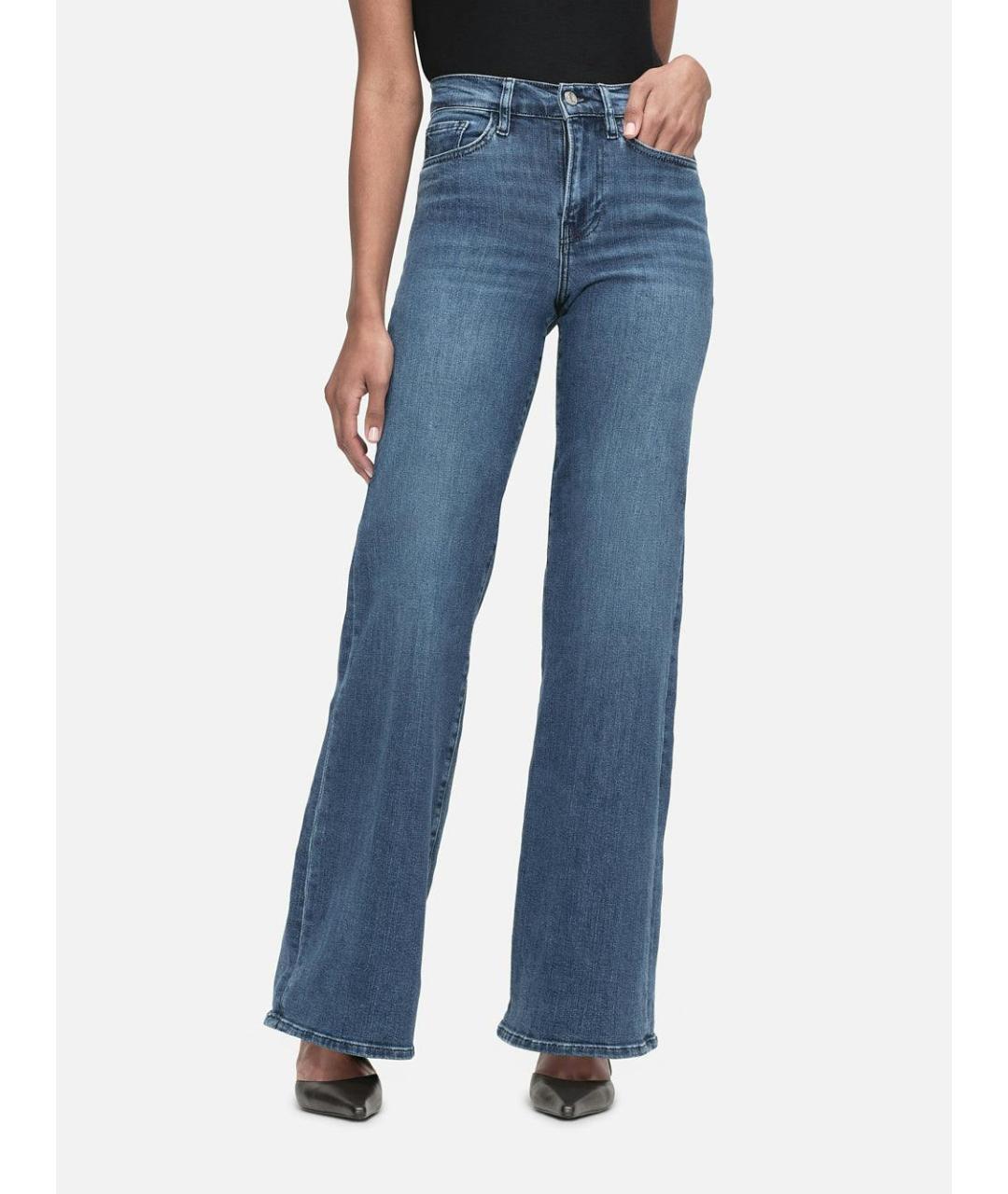 FRAME Синие хлопко-эластановые джинсы клеш, фото 2