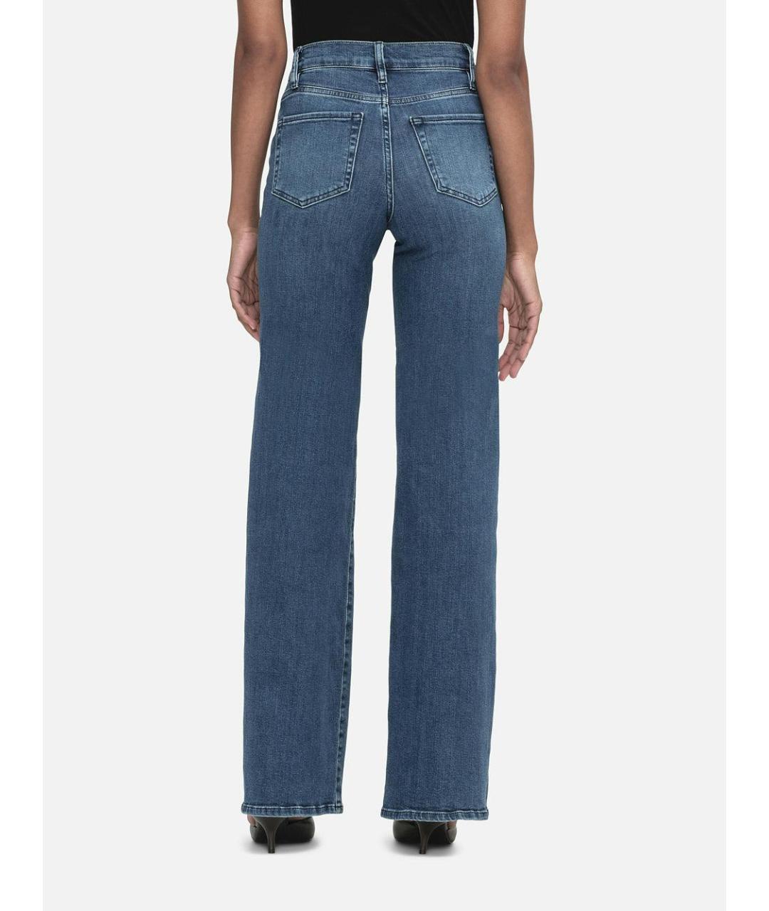FRAME Синие хлопко-эластановые джинсы клеш, фото 3