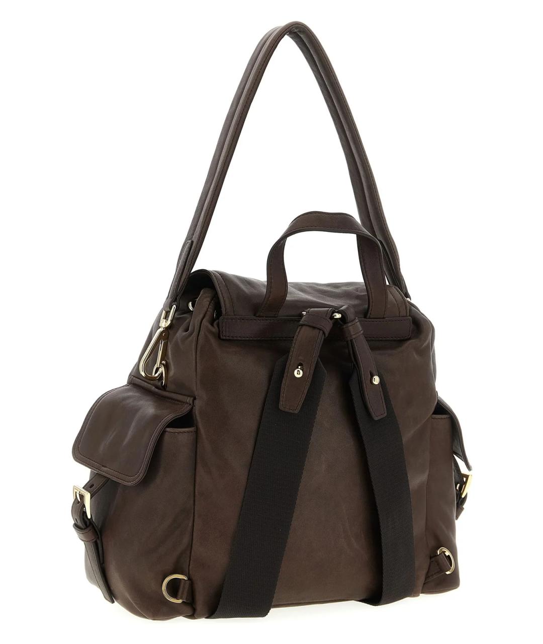 PRADA Коричневый кожаный рюкзак, фото 2