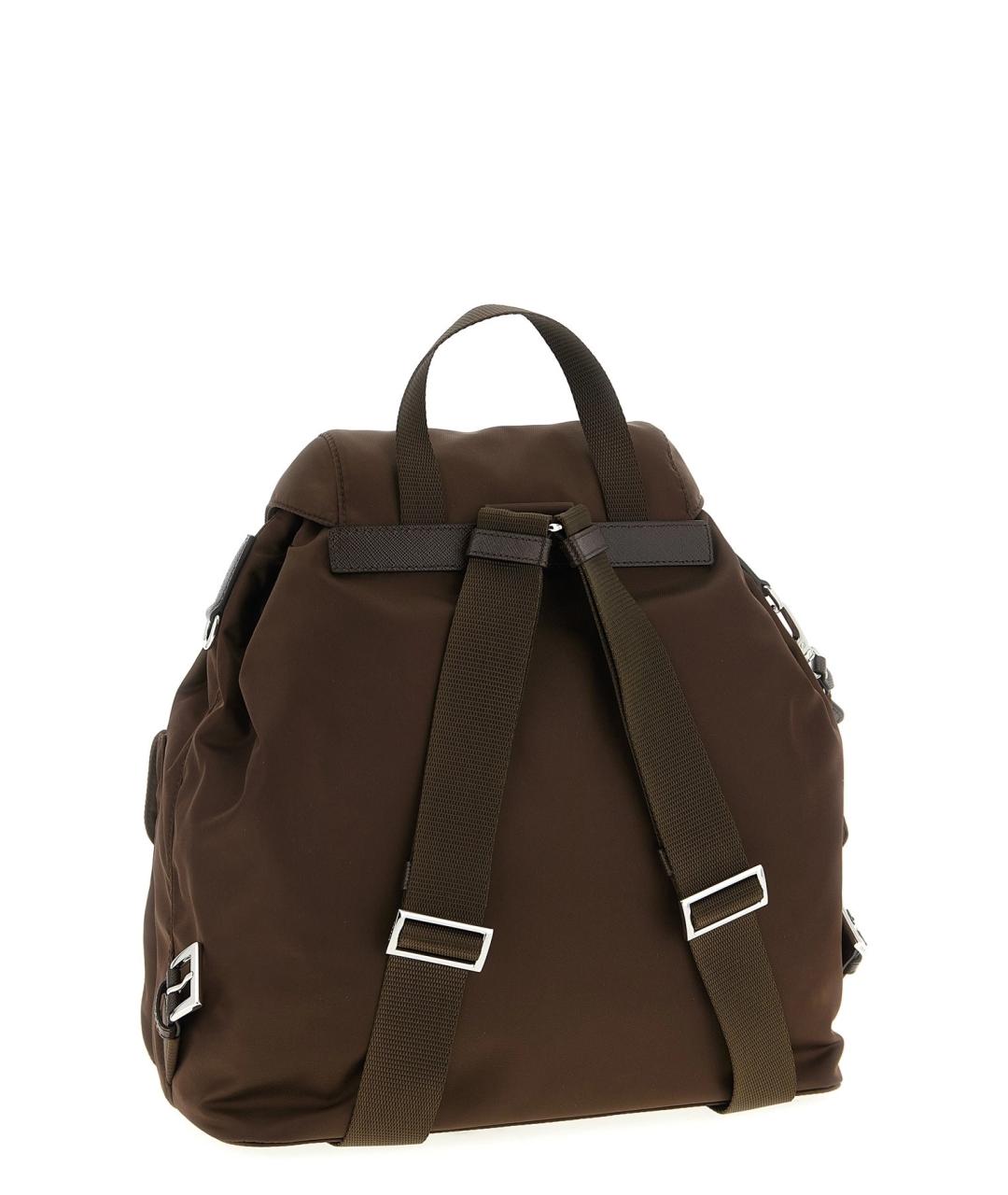 PRADA Коричневый синтетический рюкзак, фото 3