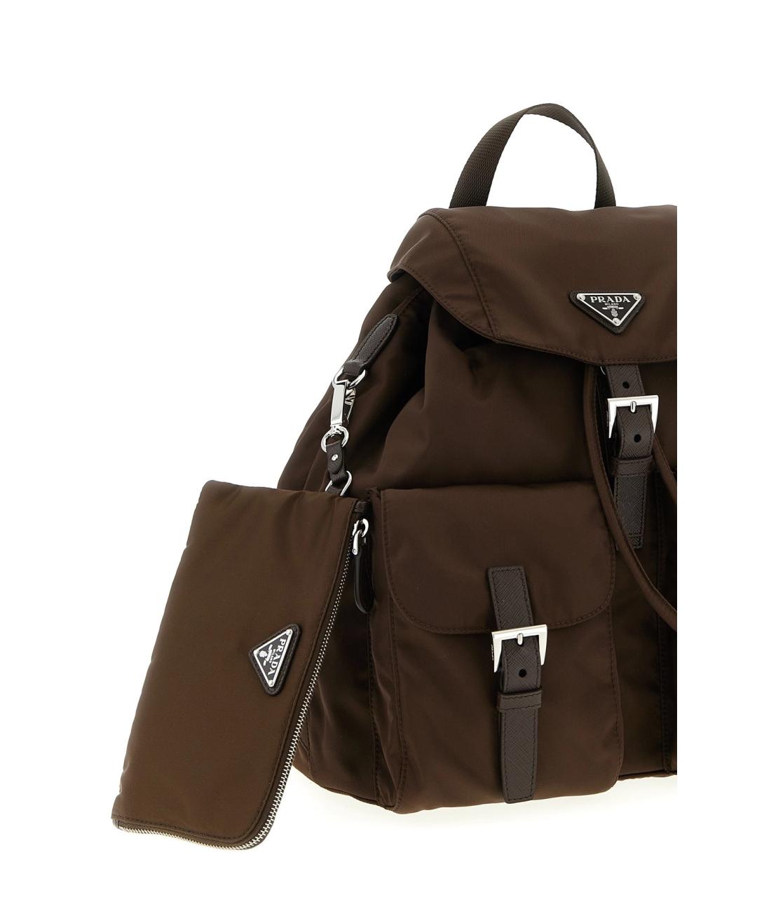 PRADA Коричневый синтетический рюкзак, фото 4