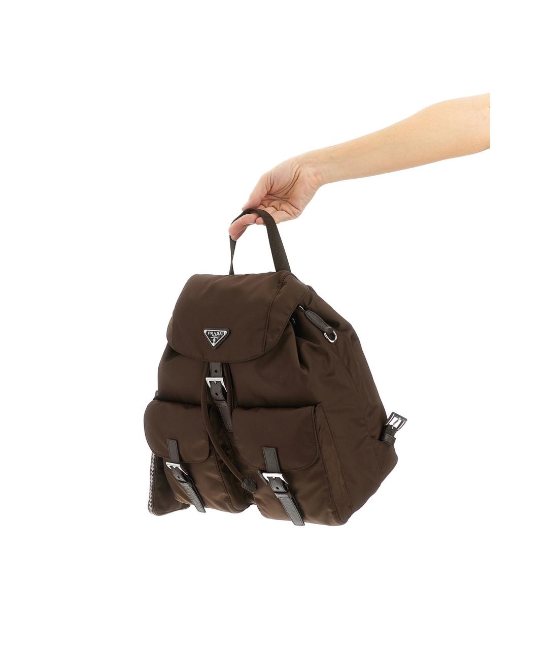 PRADA Коричневый синтетический рюкзак, фото 2