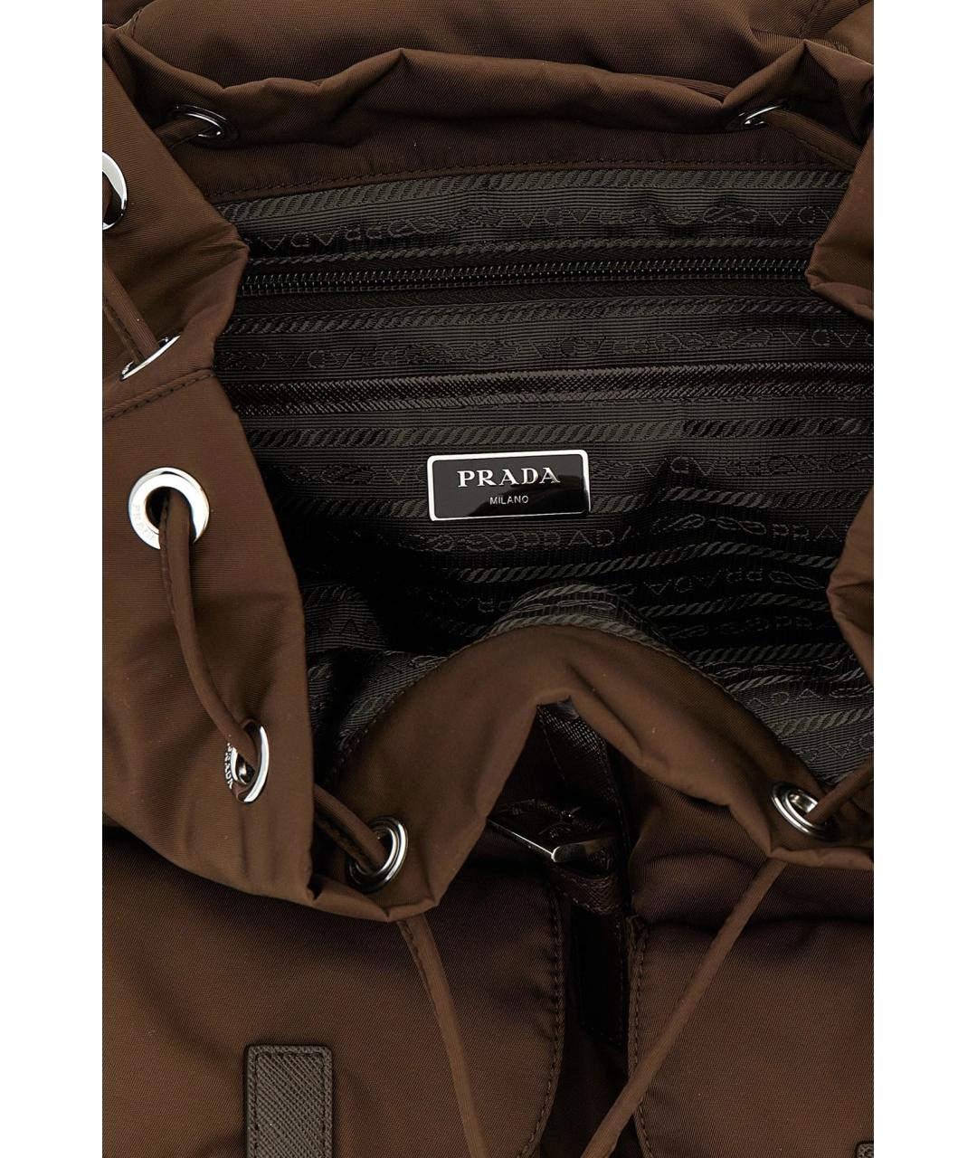 PRADA Коричневый синтетический рюкзак, фото 5