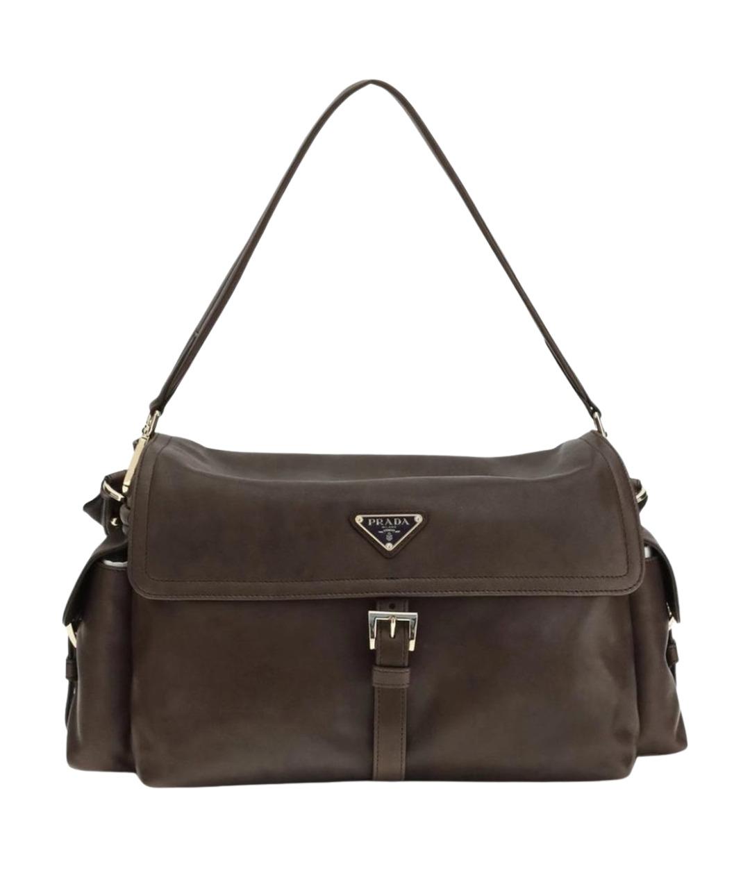 PRADA Коричневая кожаная сумка через плечо, фото 1