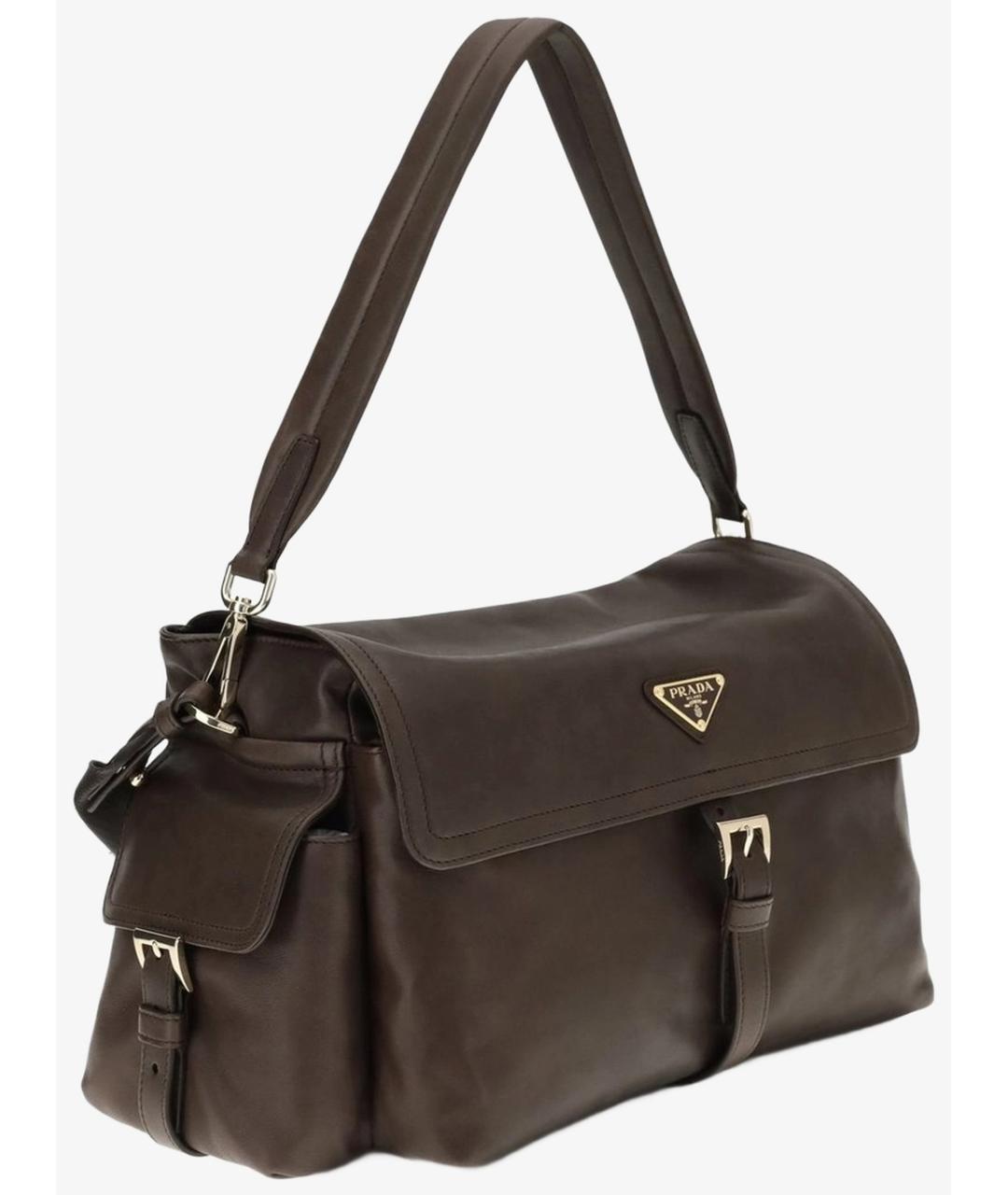 PRADA Коричневая кожаная сумка через плечо, фото 3