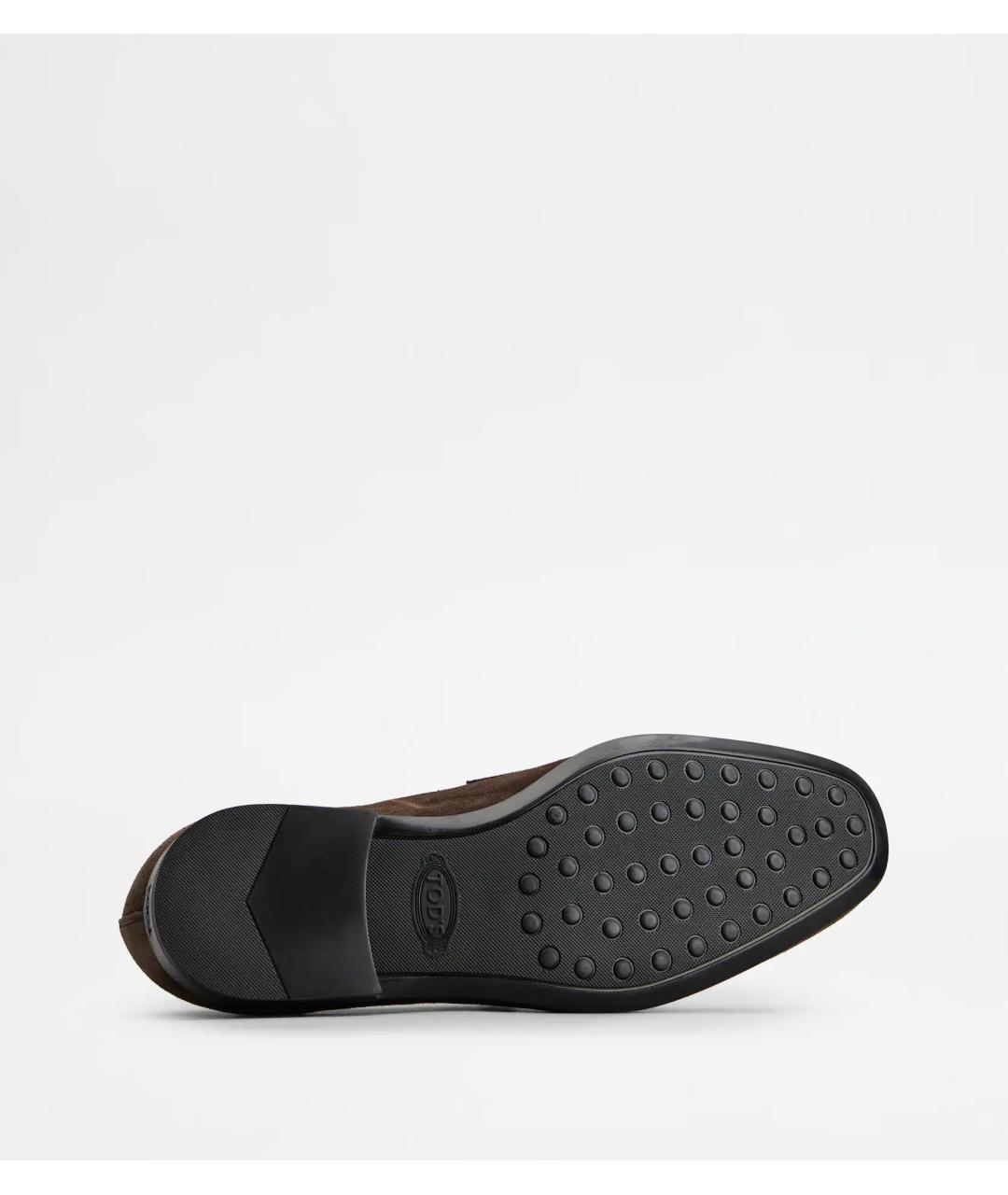 TOD'S Коричневые замшевые лоферы, фото 4