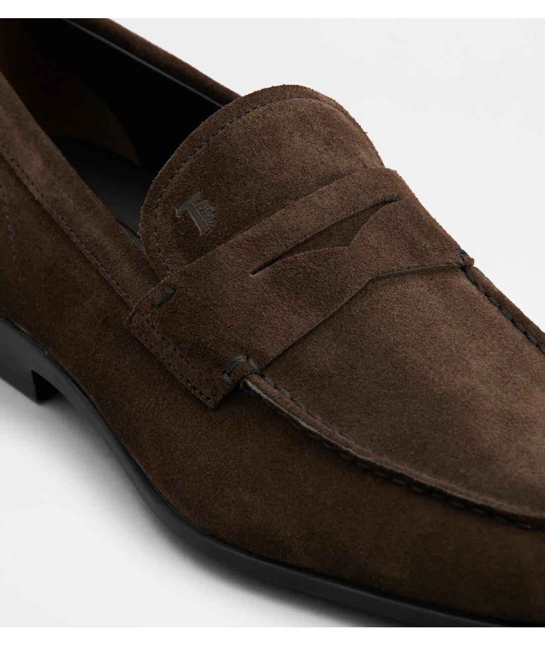 TOD'S Коричневые замшевые лоферы, фото 5